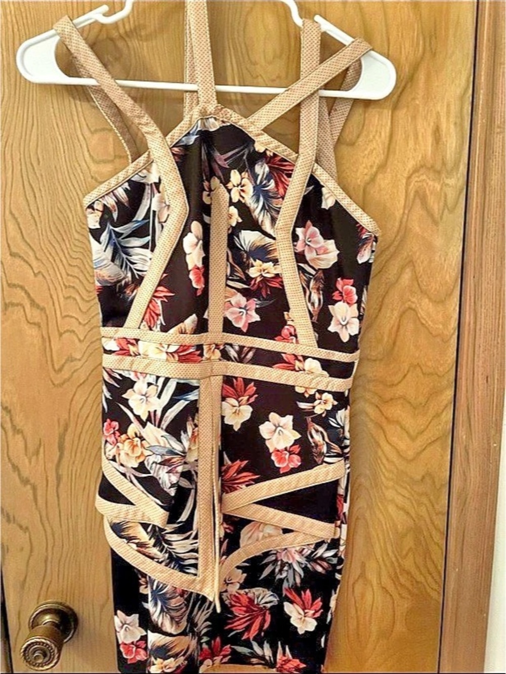 Floral Black & Pink Maxi Dress Like New